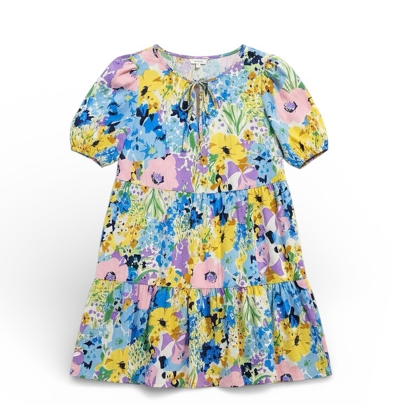 SHEIN Dresses & Skirts - SHEIN Bright floral short sleeve babydoll dress multicolor Size Small